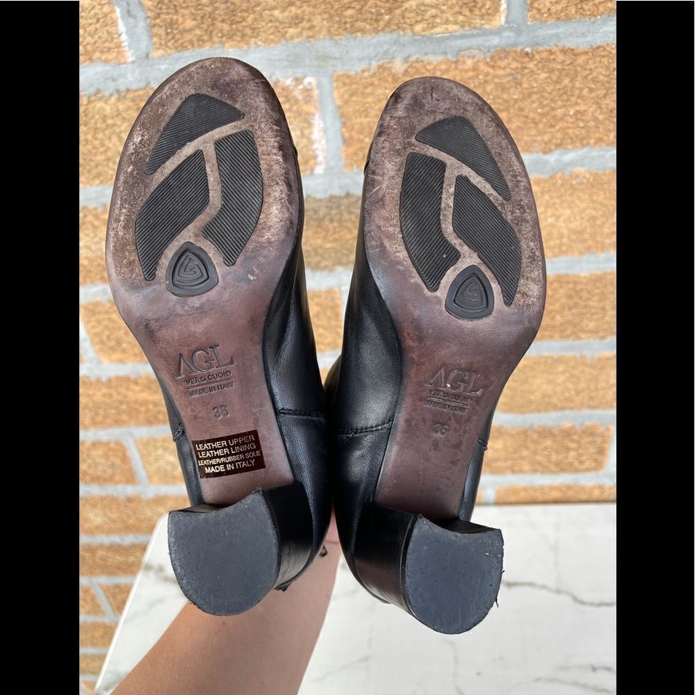 AGL Black Leather Cap Toe Booties 36 - Picture 5 of 11